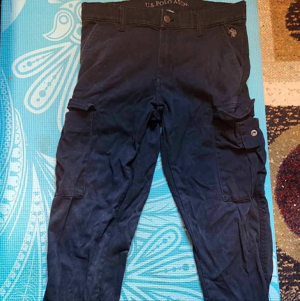 U.S. Polo Assn. Black Cargo Pants, W29 L30